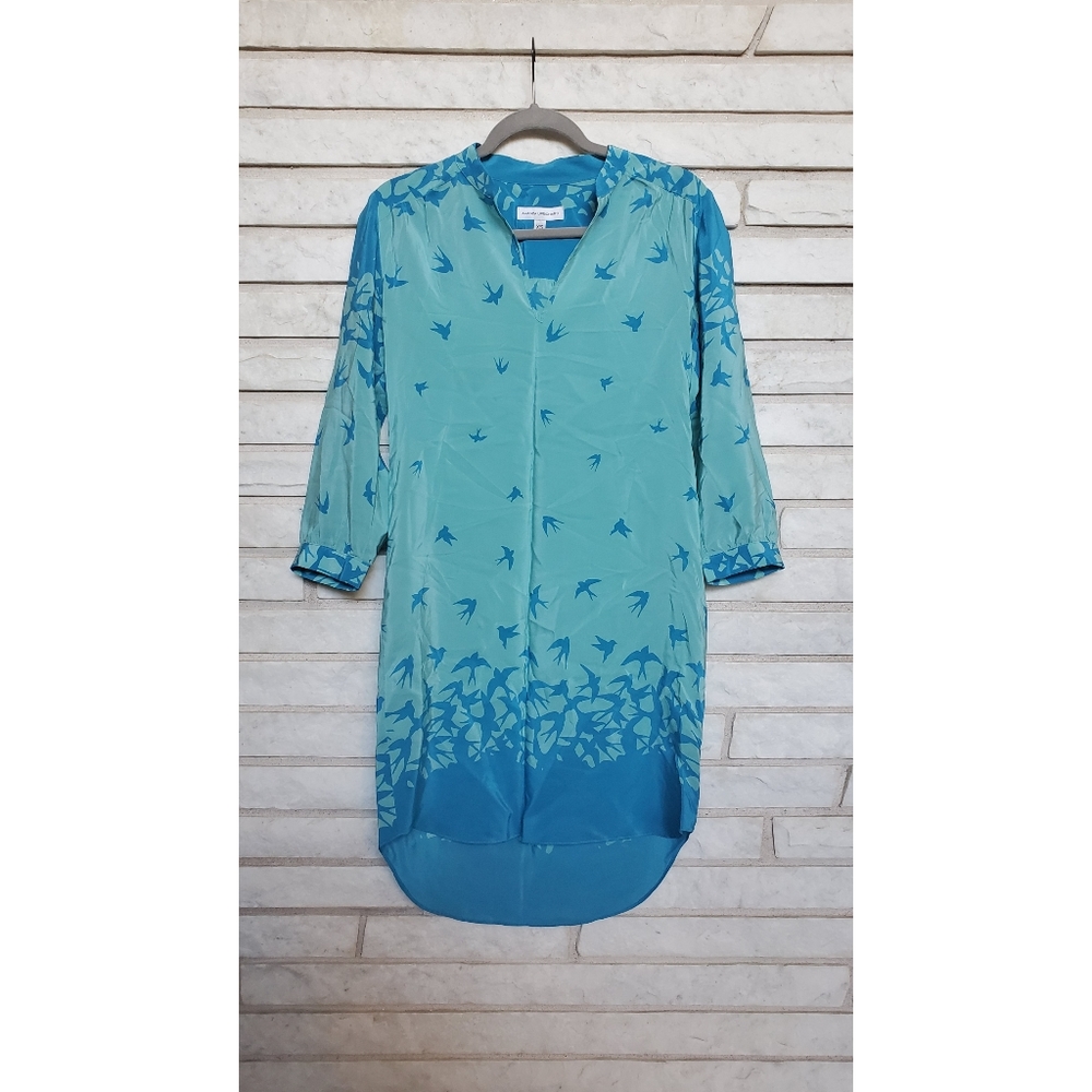 Amanda Uprichard Bird Print Silk Mini Dress